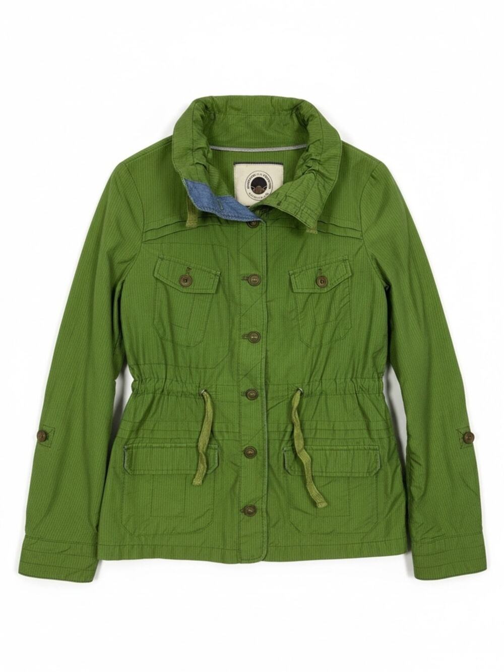 Anthropologie Daughters Of The Liberation Utility Jacket Green Striped Size 2